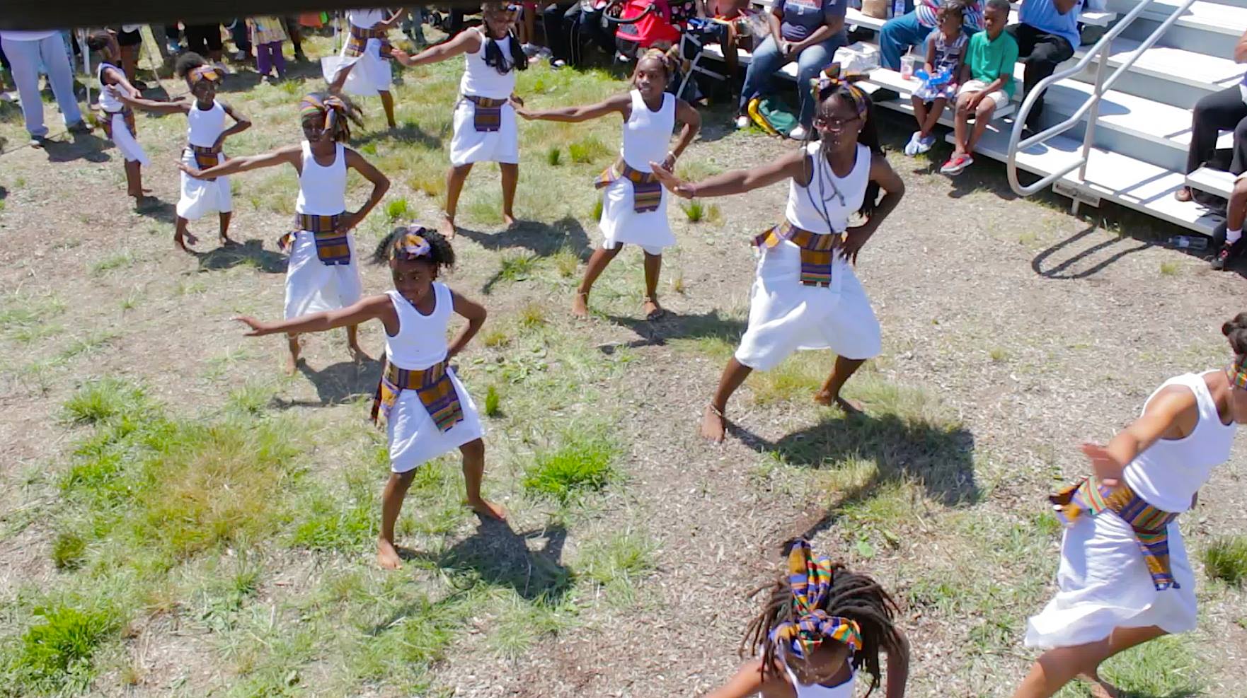 Youth dancers performing outdoors